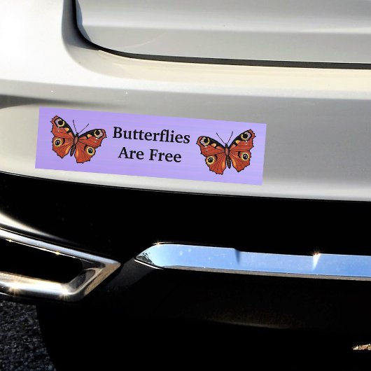 Vivid Monarch Butterfly Paars Bumpersticker