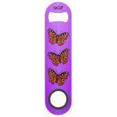 Vivid Monarch Butterfly Paars Speed Flessenopener (Achterkant)