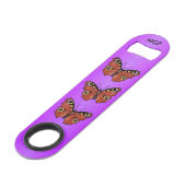 Vivid Monarch Butterfly Paars Speed Flessenopener (Achterkant Gekanteld)