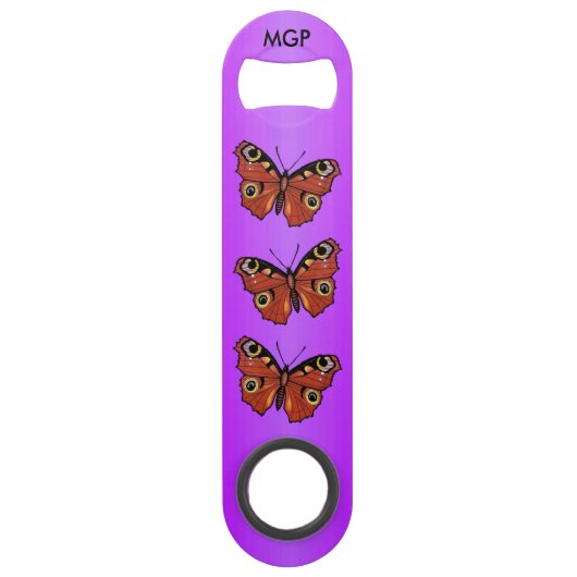 Vivid Monarch Butterfly Paars Speed Flessenopener (Voorkant)