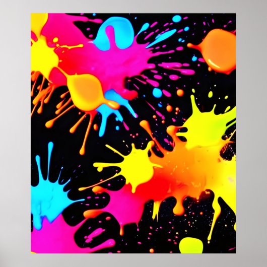 Vivid Neon Abstracte kunst in beweging Poster (Voorkant)