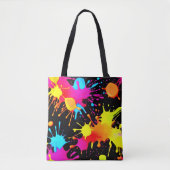 Vivid Neon Abstracte kunst in beweging Tote Bag (Voorkant)