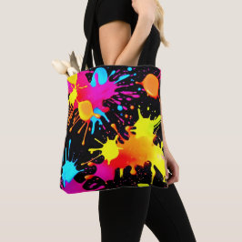 Vivid Neon Abstracte kunst in beweging Tote Bag