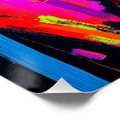 Vivid Neon Expression Abstract Gezicht Modern Kuns Perfect Poster (Hoek)