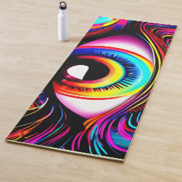 Vivid Neon Eye met smeltende kleuren Yogamat