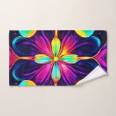 Vivid Neon Floral Mandala Art Bad Handdoek (Handdoek)