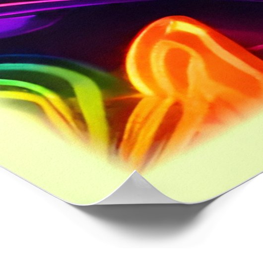 Vivid Neon Floral Mandala Art Poster (Hoek)