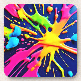Vivid Neon Splashes Bier Onderzetter