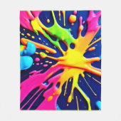 Vivid Neon Splashes Fleece Deken (Voorkant)