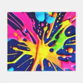 Vivid Neon Splashes Fleece Deken (Voorkant (Horizontaal))