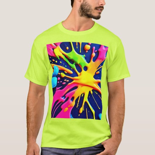 Vivid Neon Splashes T-shirt (Voorkant)