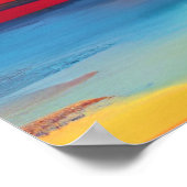 Vivid Ocean Sunset in Fiery Oranje Poster (Hoek)