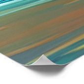 Vivid Ocean Sunset in Oranje en blauw Poster (Hoek)