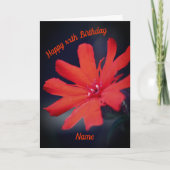 Vivid Oranje Daisy Flower Personalized Birthday Kaart (Voorkant)
