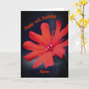 Vivid Oranje Daisy Flower Personalized Birthday Kaart