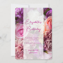 Vivid Orchid Birthday Invitation Card Bedankkaart