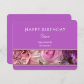 Vivid Orchid Happy Birthday Greeting Card (Voorkant / Achterkant)