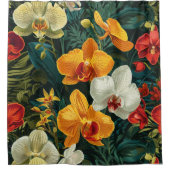 Vivid Orchid Medley Waterverf Douchegordijn (Voorkant)