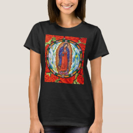 Vivid Our Lady of Guadalupe  Women's Black T-shirt
