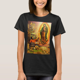 Vivid Our Lady of Guadalupe  Women's Black T-shirt