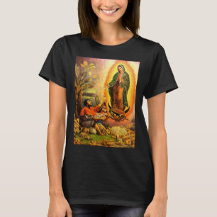 Vivid Our Lady of Guadalupe  Women's Black T-shirt
