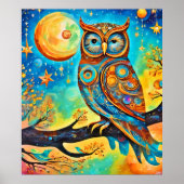 Vivid Owl Celestials: Wonder en Magie Poster (Voorkant)