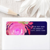 Vivid Paars Modern Spring Floral Bouquet Wedding Etiket (Insitu)