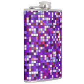 Vivid Paars Multicolored Square Tegels Patroon Heupfles (Rechts)