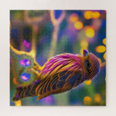 Vivid Paars Pink en Gold Finch Legpuzzel (Horizontaal)