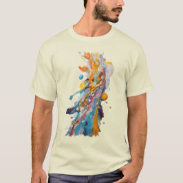 Vivid Paint Splash Abstract T-shirt