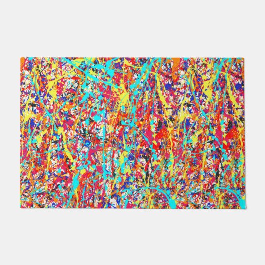 Vivid Paint Splatter Abstract Deurmat (Voorkant)