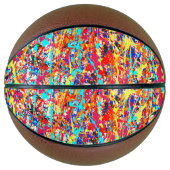 Vivid Paint Splatter Abstract Mini Basketbal (Voorkant)