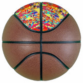 Vivid Paint Splatter Abstract Mini Basketbal (Rechts)