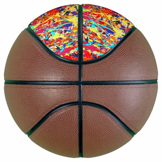 Vivid Paint Splatter Abstract Mini Basketbal (Rechts)