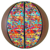 Vivid Paint Splatter Abstract Mini Basketbal (Verticaal)