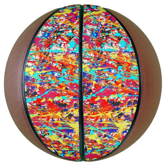 Vivid Paint Splatter Abstract Mini Basketbal (Verticaal)