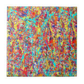 Vivid Paint Splatter Abstract Tegeltje (Voorkant)