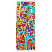 Vivid Paint Splatter Abstract Wijn Cadeautas (Achterkant)