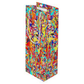 Vivid Paint Splatter Abstract Wijn Cadeautas (Voorkant Gekanteld)