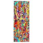 Vivid Paint Splatter Abstract Wijn Cadeautas (Voorkant)
