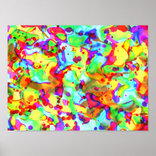 Vivid Palette: Levendige contrasten Abstract kunst Poster