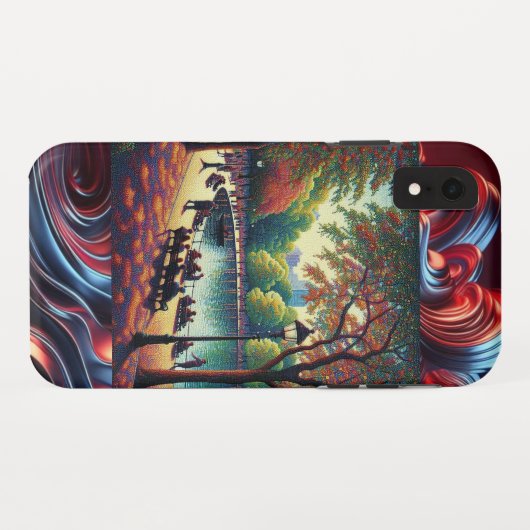 "Vivid Park: Kleurrijke achtergrond iPhone Case" Case-Mate iPhone Case (Achterkant (horizontaal))