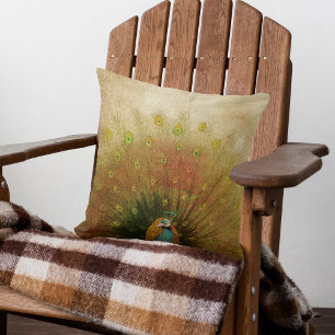 Vivid Peacock Fan Kussen