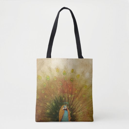 Vivid Peacock Fan Tote Bag (Voorkant)