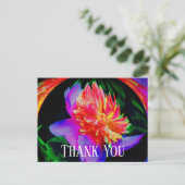 Vivid Peony Abstract Floral Dank u Briefkaart (Staand voorkant)