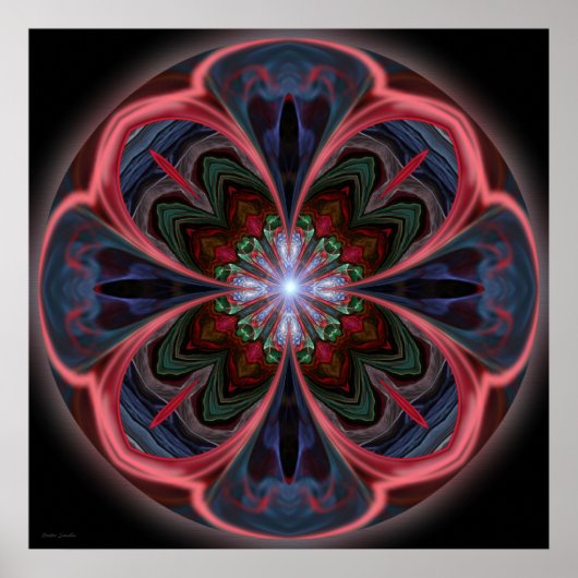 Vivid Petals Mandala - Afdruk Poster (Voorkant)