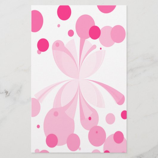 Vivid Pink Abstract Butterfly Stationery Briefpapier (Voorkant)