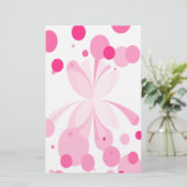 Vivid Pink Abstract Butterfly Stationery Briefpapier (Staand voorkant)