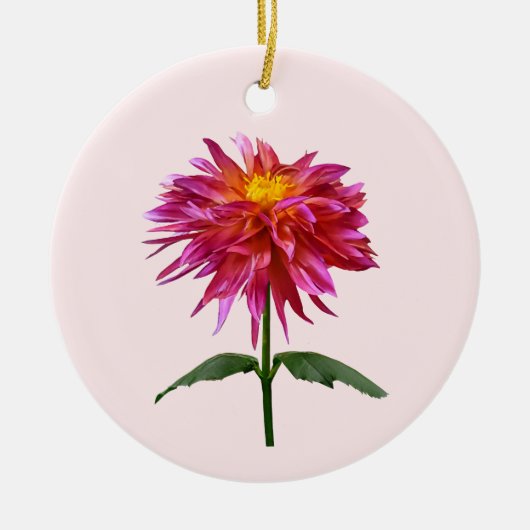 Vivid Pink Dahlia Keramisch Ornament (Voorkant)