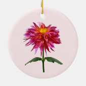 Vivid Pink Dahlia Keramisch Ornament (Achterkant)